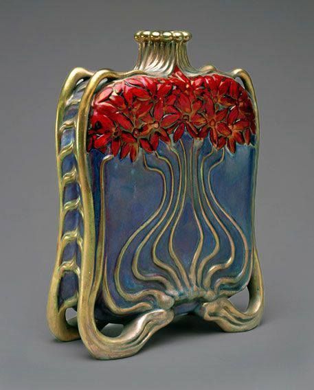 Art nouveau flask 1890 1900
