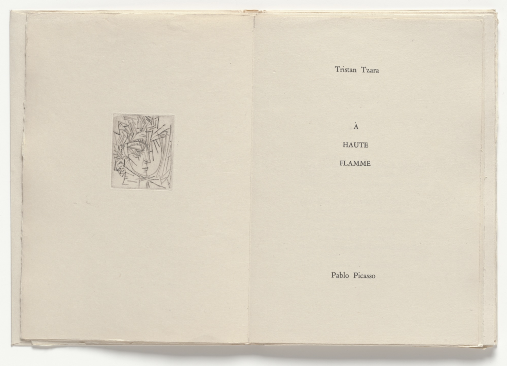  Tristan Tzara and Pablo Picasso  , Portada À Haute Flamme, 1955 