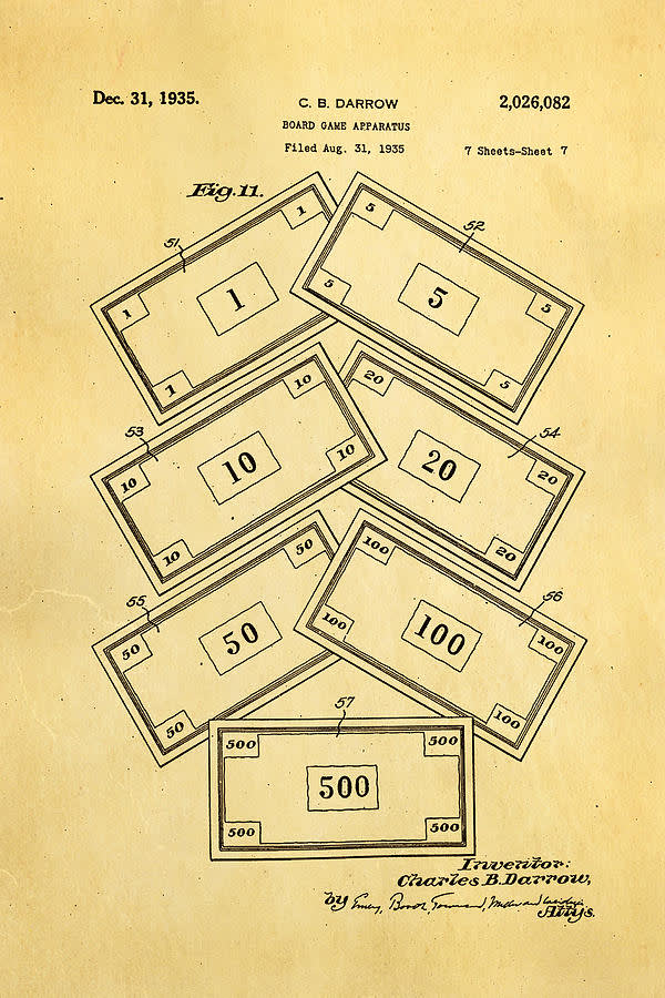  Monopoly , Original Patent 