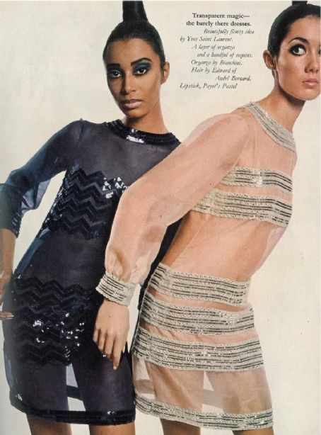 Yves saint laurent  photgrpahy by david bailey  transparent nude look  1966