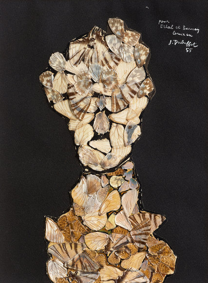 Jean dubuffet s    portrait of jean paulhan     butterfly wings and ink on paper  from 1955