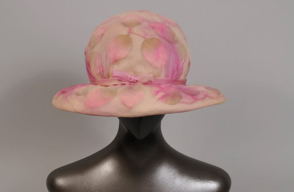  William J., Silk Chiffon Leaf Hat 