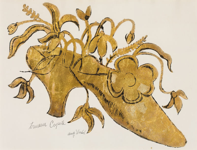 Andy warhol truman capote gold shoe