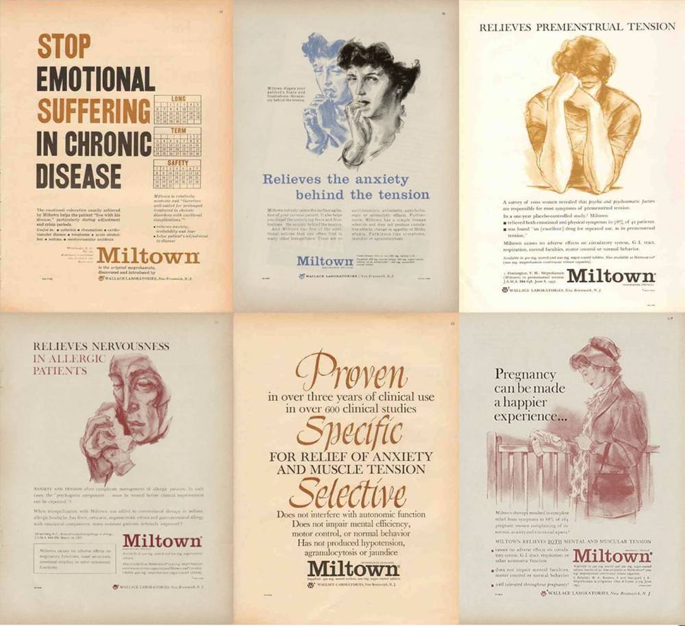  Wallace Laboratories, Various Miltown Ads, 1955 