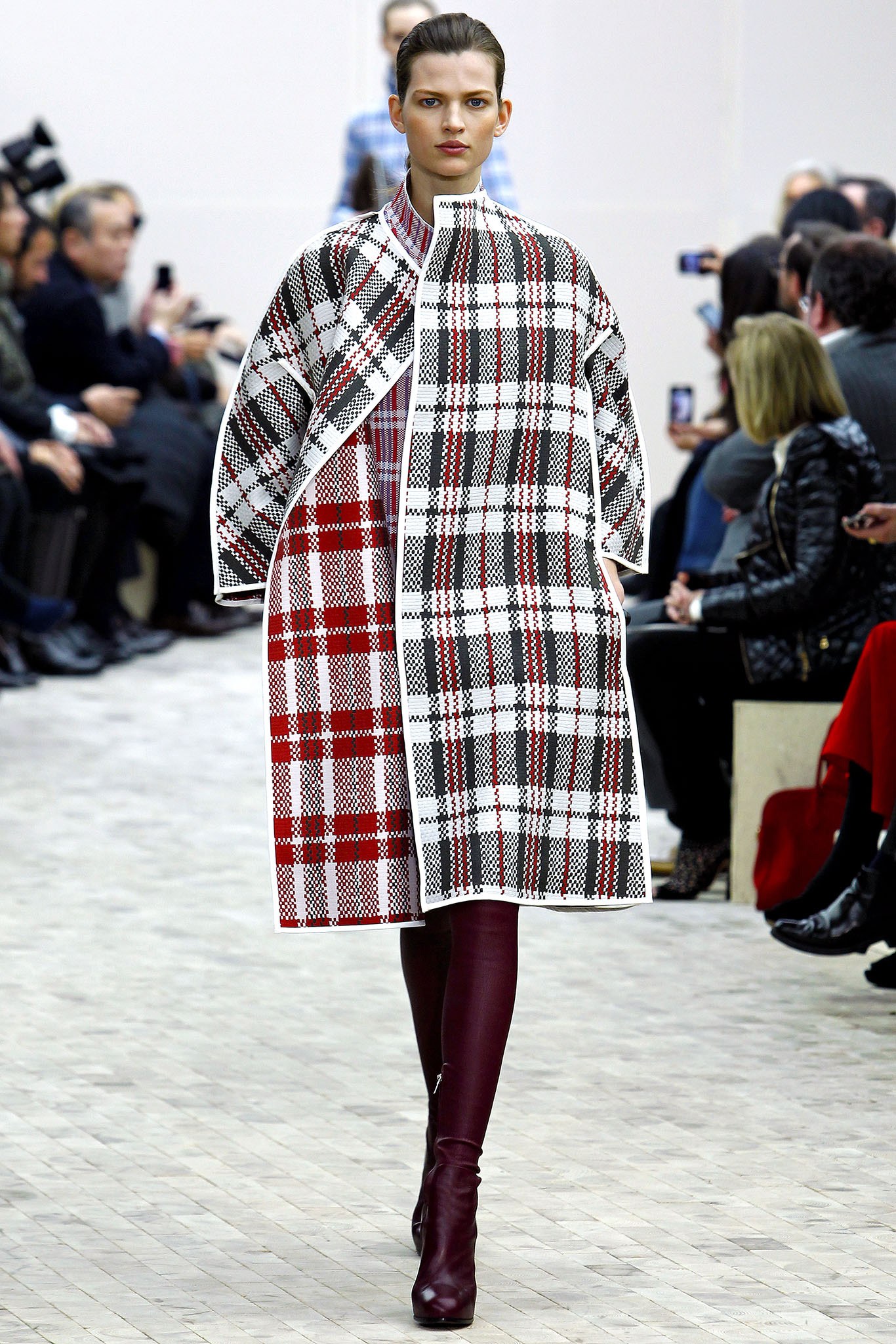 celine check coat