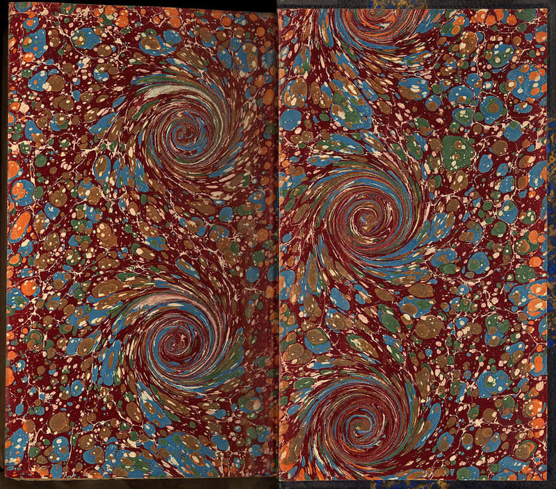  French, Education Notebook, Marbled Interior Cover, 1880 