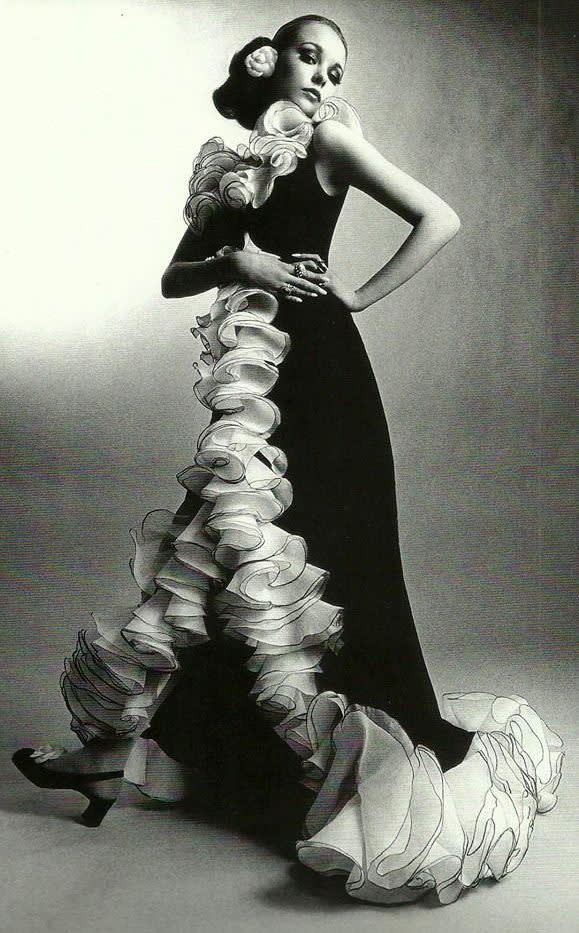 Yves saint laurent  flamenco dress in vogue magazine  1968