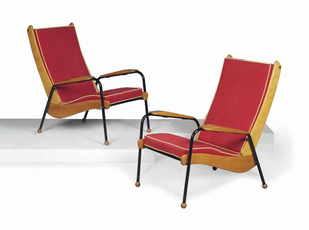 Jean prouve a pair of visiteur armchairs circa 1950 d5839575g