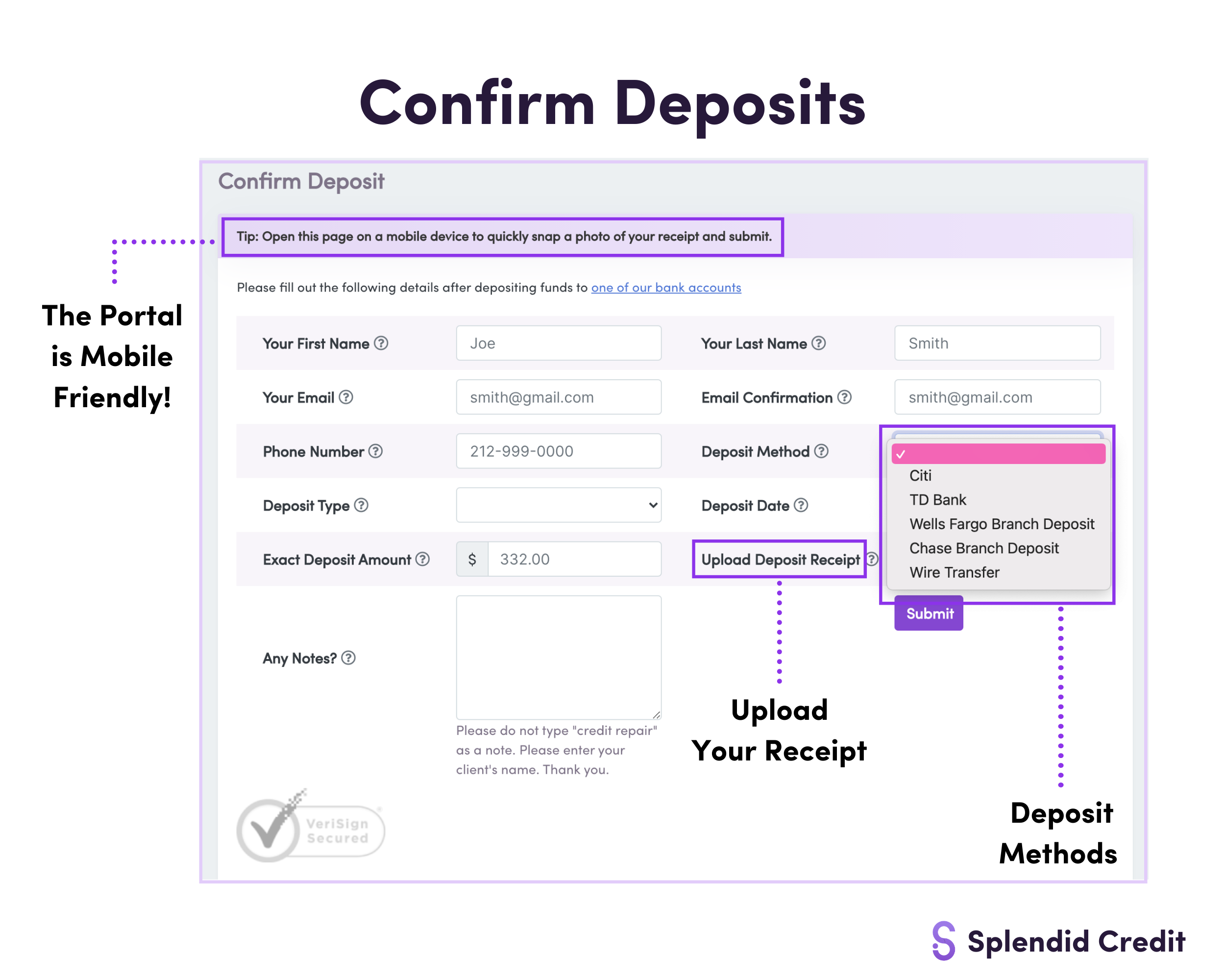Qandid Deposit Confirmation