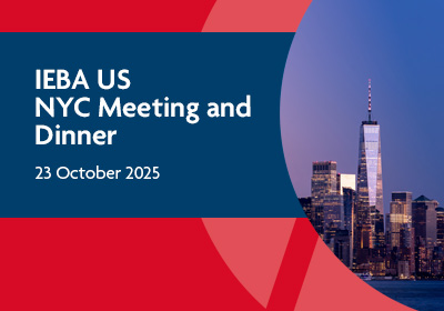 Skyline of New York with 'IEBA US NYC Meeting and Dinner' 