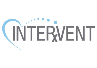 INTERVENT International's blue and grey logo 