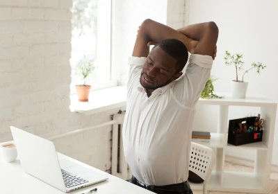 Man stretching back