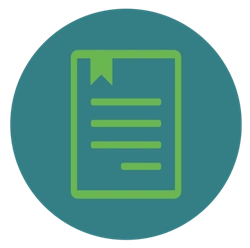 Green icon document circle