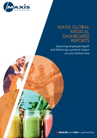 An image showing an example of a MAXIS GBN global medical dashboard report.