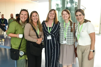 Photo of Anastasia Linstron, Jessica Christensen, Lisa Stay, Hayley Koorts and Cristina Dardon (left to right) at 2024 MAXIS Global Forum in Lisbon.