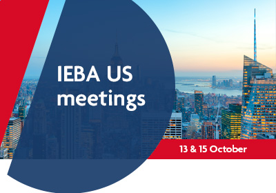 IEBA US Meetings title on picture of New York skyline