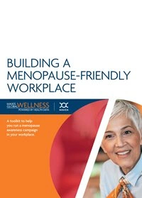 The front cover of a toolkit brochure entitled: Building a menopause-friendly workplace. Facilitator's guide.