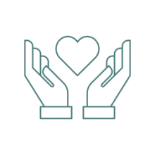 CSR icon - heart in hands