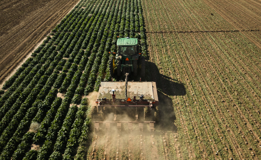 A farmer uses PTx Trimble's TrueTracker implement steering system to add precision to their field activities.