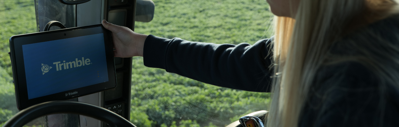 A farmer starts up their Trimble display in the morning.