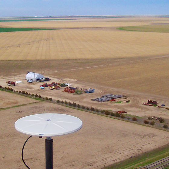 A Trimble receiver is used to improve positioning of equipment on a large farm.