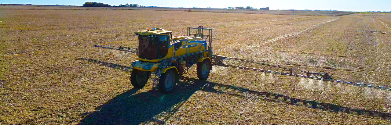 A farmer uses Trimble's WeedSeeker 2 spot spray system in Argentina.