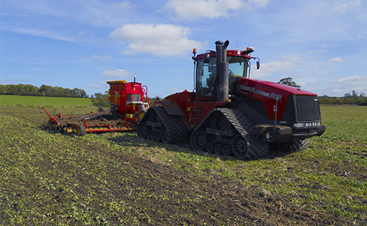 A farmer with uses Trimble's TrueGuide implement guidance system to add precision to their planting operations.