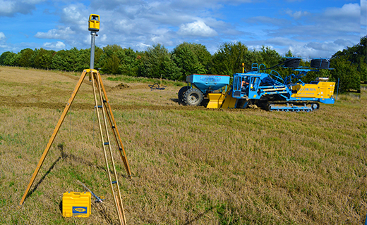 A farmer or earthworks contractor uses the Spectra Precision AG402 laser to help add precision to their water management activities.