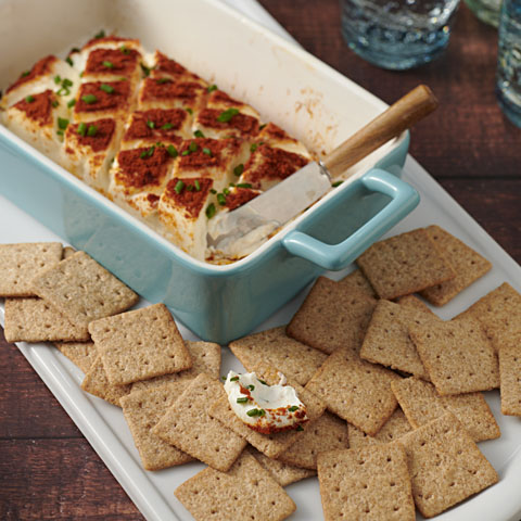 Creamy smoked cheese spread served with WHEAT THINS Original Snacks