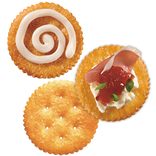 Ritz crackers with ham and mayo
