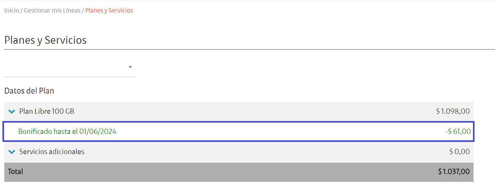 Autogestión bonificaciones