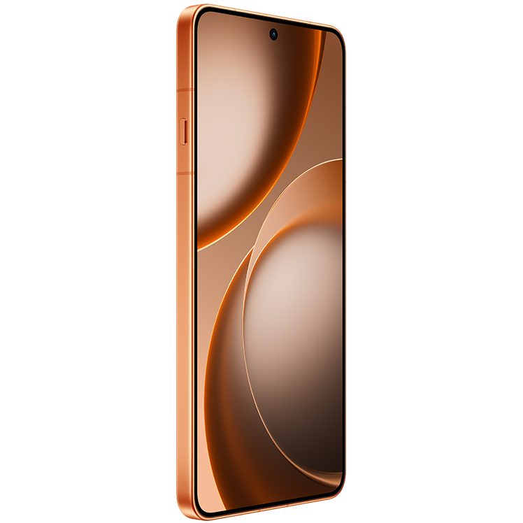 OPPO Find X9 Ultra i orange, snett framifrån med centrerad kamera och knappar på sidan