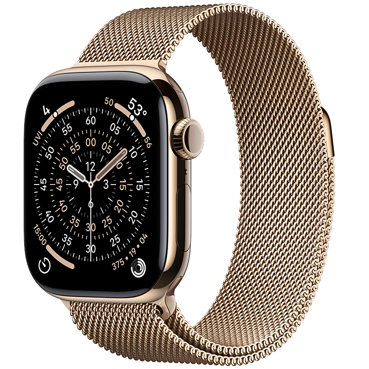 Apple-Watch-Series-11-42-mm-LTE-Gold-Titanium---Milanese-Gold-perspective-front.png