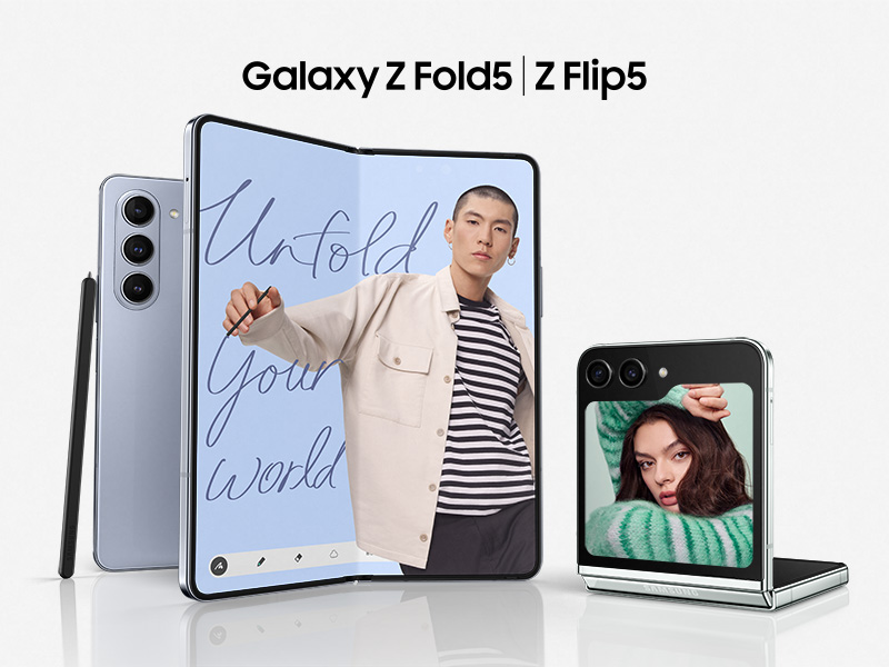 Bild på Samsung Galaxy Z Fold5 och Galaxy Z Flip5