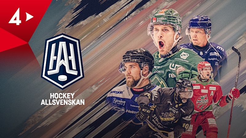 Keyart till HockeyAllsvenskan med TV4-logga