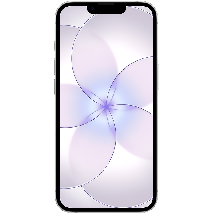 Framsida på vit iPhone 17e