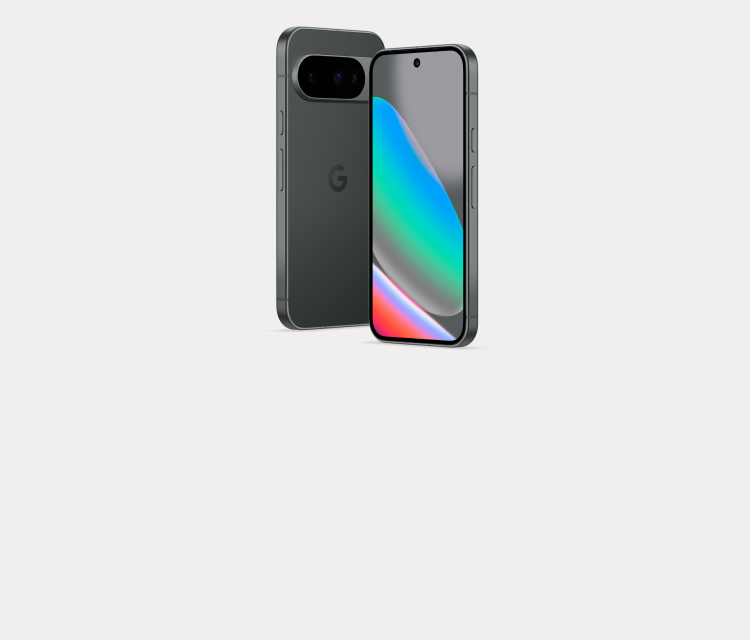 Fram- och baksida på svart Pixel 10