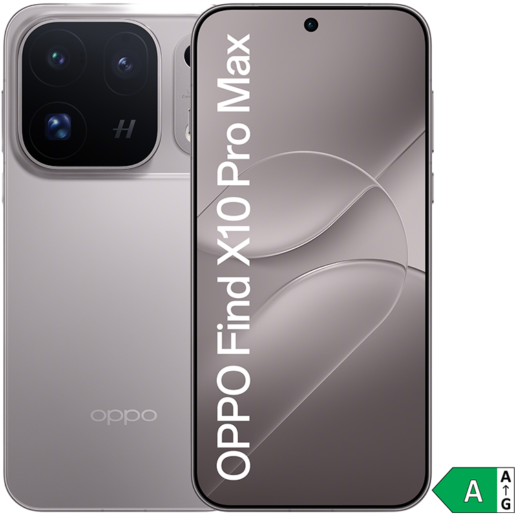 OPPO Find X10 Pro Max grå med energietikett