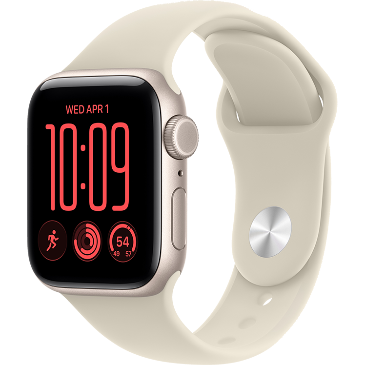 Apple-Watch-SE-3-Boett-Stjärnglans-Sportband-Sand-40-mm-front.png