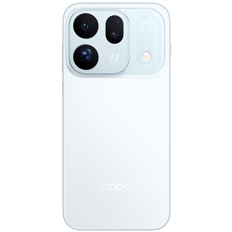OPPO Find X10 i blått, vy bakifrån