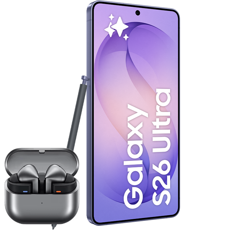 Galaxy S26 Ultra Front Violet m buds.png