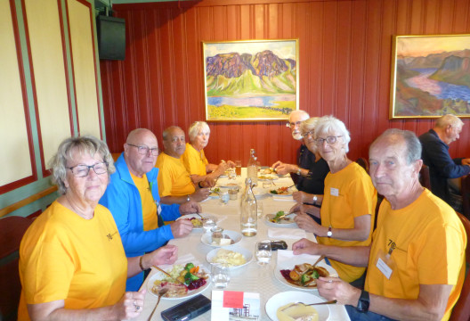 Aktivitetsledere og komite kledd i gule skjorter