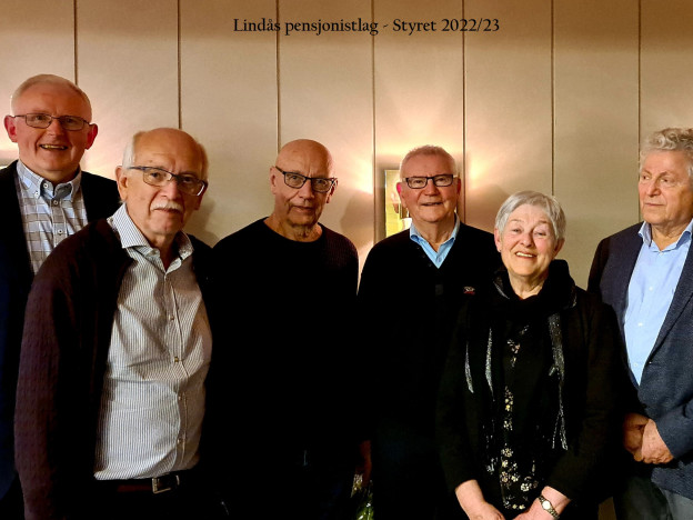           Frå venstre leiar i laget, Helge Fjellanger, vidare Svein Haukås, Arne Aven, Bjørn Thorson, Oddrun Vabø og Olav M. Steinsland.