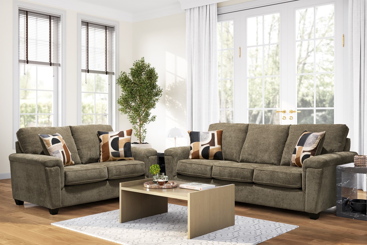 1643 VERTEX CHOCOLATE S/L | Lease to own furniture | easyhome