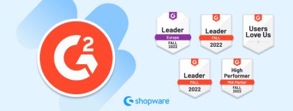 G2 Fall Reports 2022: Shopware freut sich über zahlreiche Auszeichnungen
