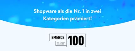 Emerce100: Shopware in zwei Kategorien als Nr. 1 Anbieter ausgezeichnet Emerce100: Shopware in zwei Kategorien als Nr. 1 Anbieter ausgezeichnet