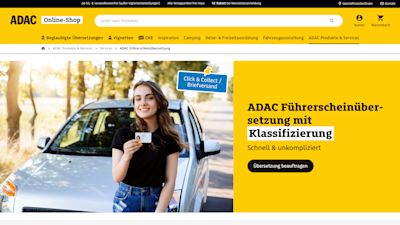 ADAC Product page: Driving licenses