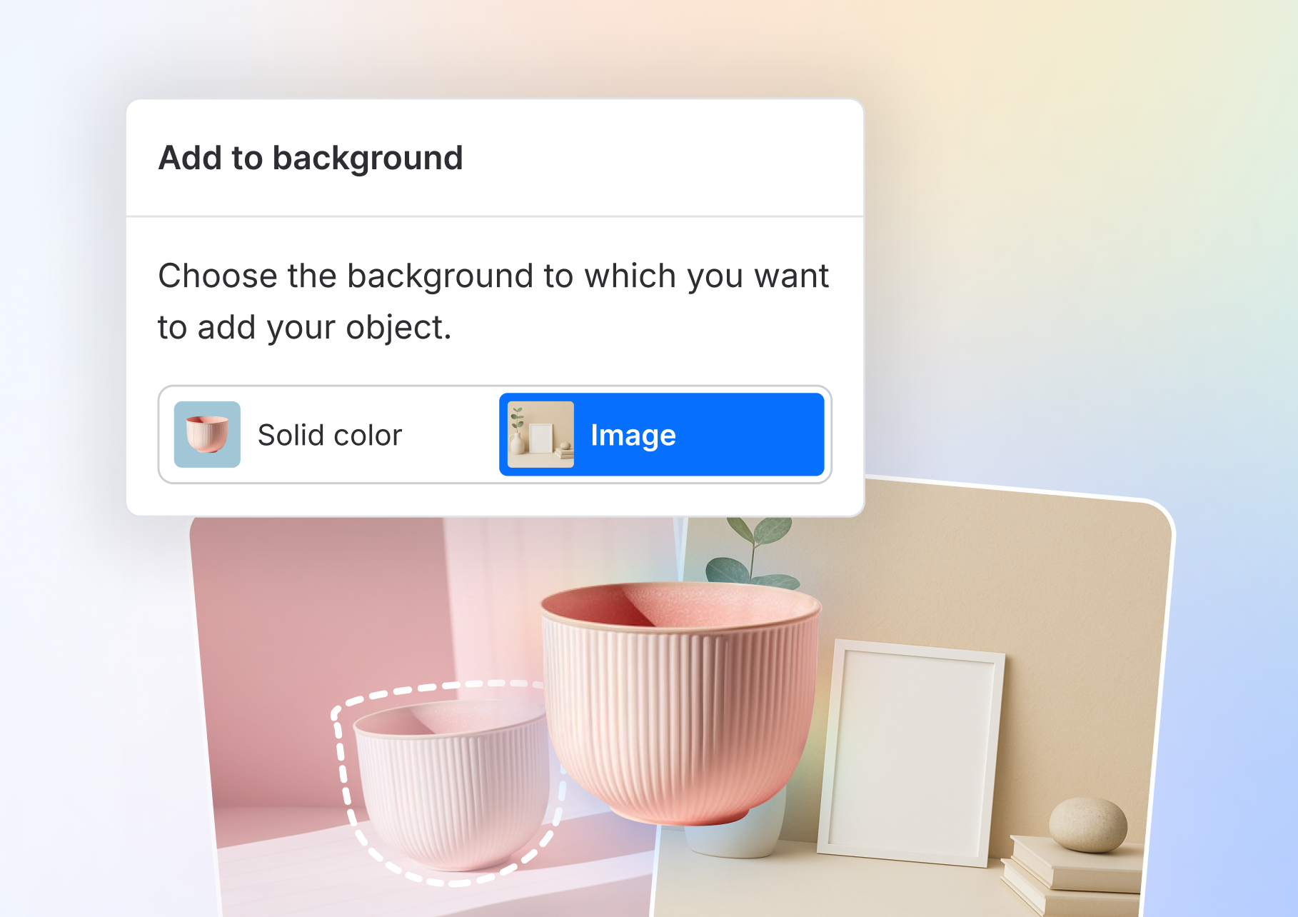 Collage of different interfaces from the image editor