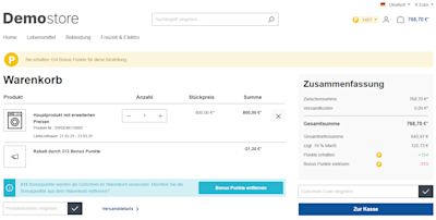 BonusSystem example shopping cart