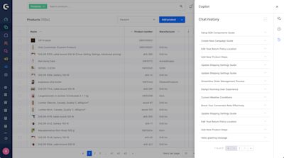 Chat history Shopware Copilot